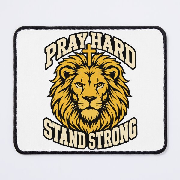 Item preview, Pray Hard Stand Strong Christian Lion designed and sold by Tsugraf Designs.