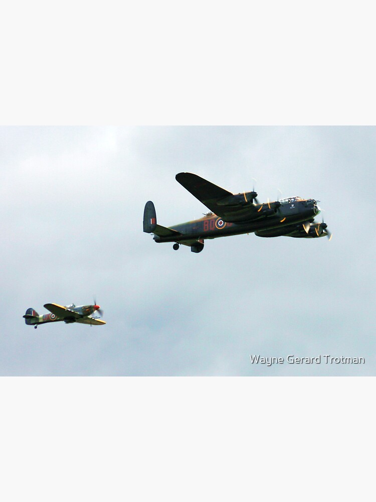 Lancaster with Hurricane escort by redmoondragon