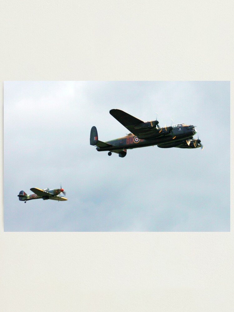 Alternate view of Lancaster with Hurricane escort Photographic Print