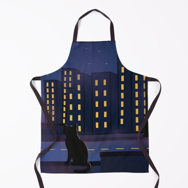 Item preview, Black Cat Watching Night City Skyline designed and sold by CreationsbyGio.