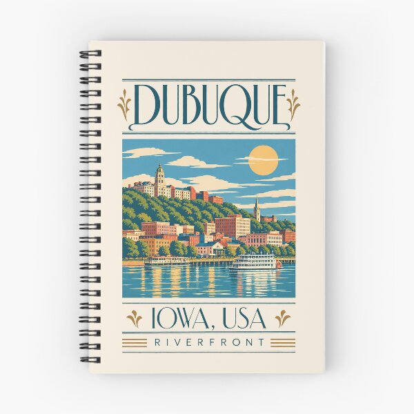 Item preview, Dubuque, Iowa, USA [Vintage Illustration] designed and sold by elektronen.