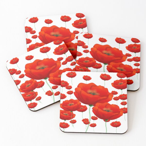 Item preview, Bright Red Poppies Floral Illustration designed and sold by CreationsbyGio.
