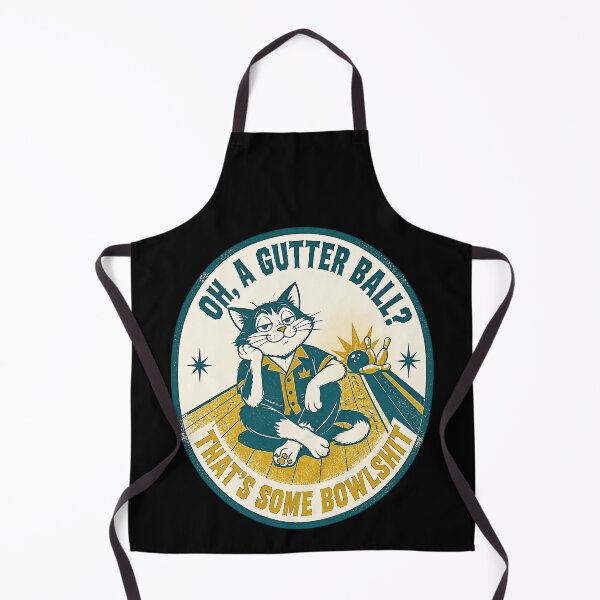 Item preview, Oh A Gutter Ball That's Some Bowlshit Retro Cat Bowling  designed and sold by LeSoniPapaPrint.