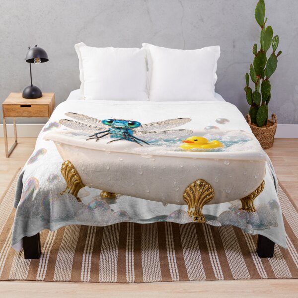Item preview, Blue Dragonfly Playful Bathtub Splash designed and sold by Sillytoe.