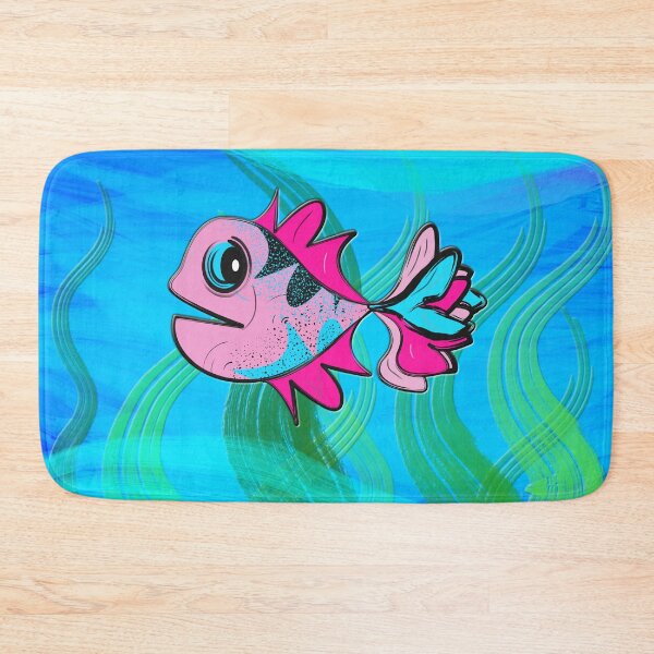 Item preview, Pink Fish Swimming Through Colorful Seaweed designed and sold by CreationsbyGio.