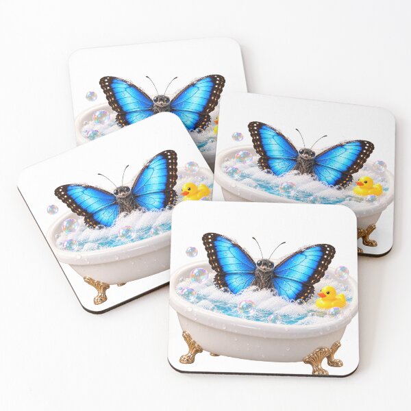 Item preview, Blue Morpho Butterfly Bathtub Retreat designed and sold by Sillytoe.