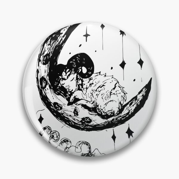 Item preview,  Dreaming Ram on a Crescent Moon designed and sold by dremneaw.