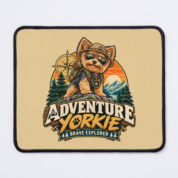 Item preview, Adventure Yorkie Brave Explorer Vintage Hiking Yorkshire Terrier Dog Lover designed and sold by Yorkie Magic Studio .