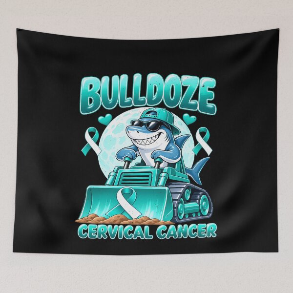 Item preview, Cervical Cancer Support Shark on a Bulldozer designed and sold by elderberry.