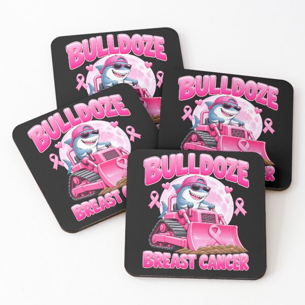 Item preview, Breast Cancer Bulldozing Shark Humor designed and sold by elderberry.
