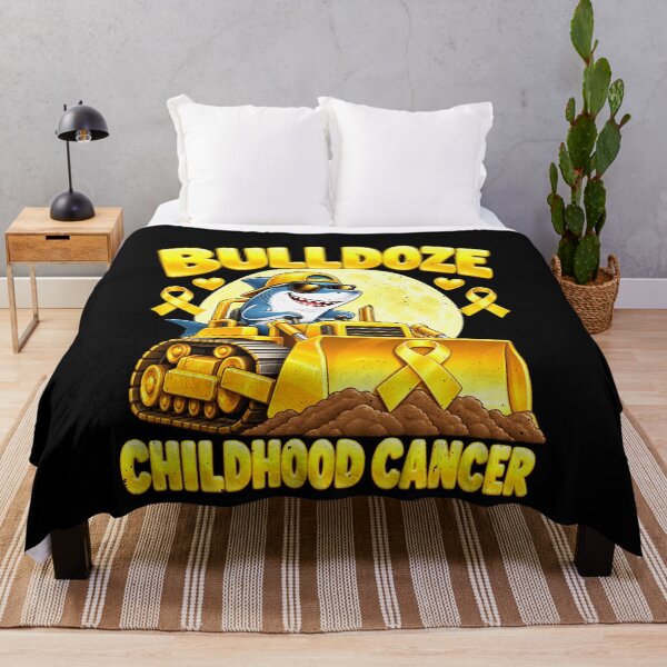 Item preview, Childhood Cancer Support with a Bulldozer Shark designed and sold by elderberry.