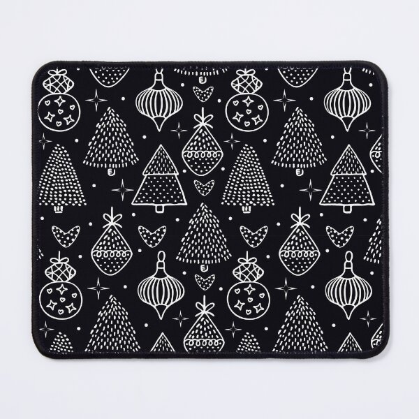 Item preview, Black and white Christmas seamless pattern designed and sold by OM-lova.