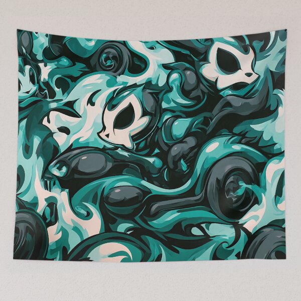Item preview, Teal Ghost Spirits Swirl Pattern Art designed and sold by Lunat1kk.