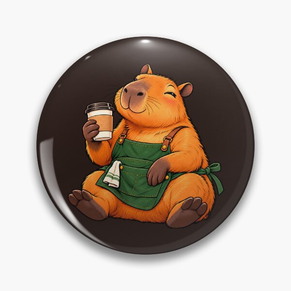 Item preview, Cozy Capybara Barista With Morning Coffee designed and sold by ImagenFusionP.