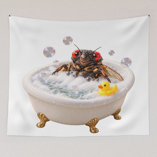 Item preview, Cicada Bathtub Bliss designed and sold by Sillytoe.