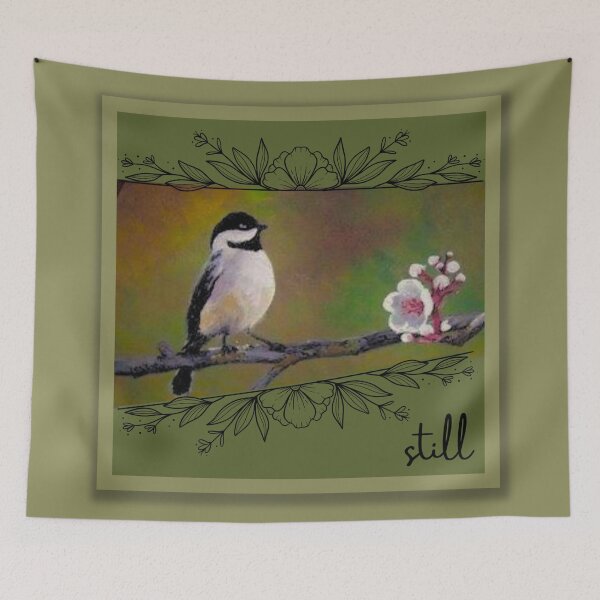 Item preview, Still Chickadee Botanical Art designed and sold by ArtistsAtticWI.