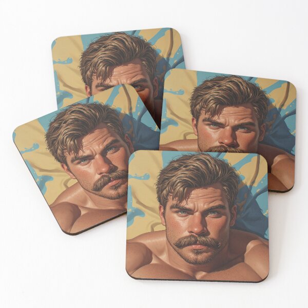Item preview, Portrait Illustration of a Handsome Mature Male designed and sold by ChanningsPinups.