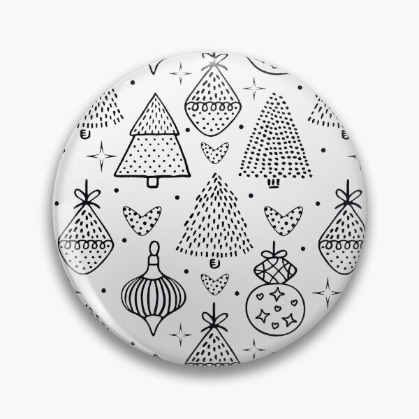 Item preview, Black line Christmas seamless pattern on white background designed and sold by OM-lova.