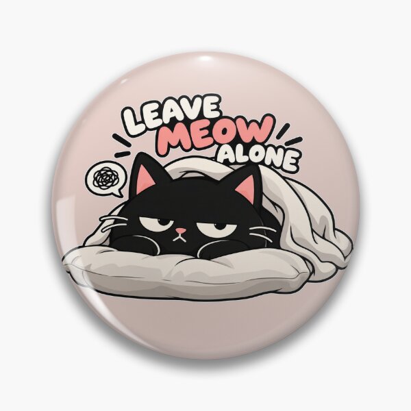 Item preview, Leave Meow Alone – Grumpy Black Cat Introvert designed and sold by -Kaori.