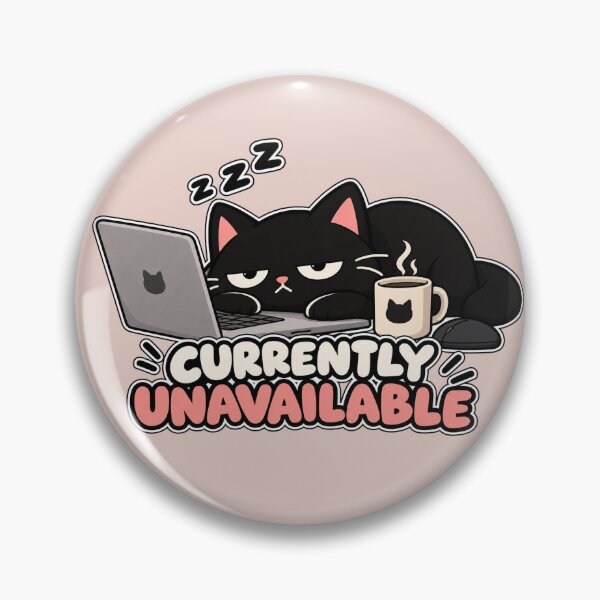 Item preview, Currently Unavailable – Sleepy Black Cat at Work designed and sold by -Kaori.