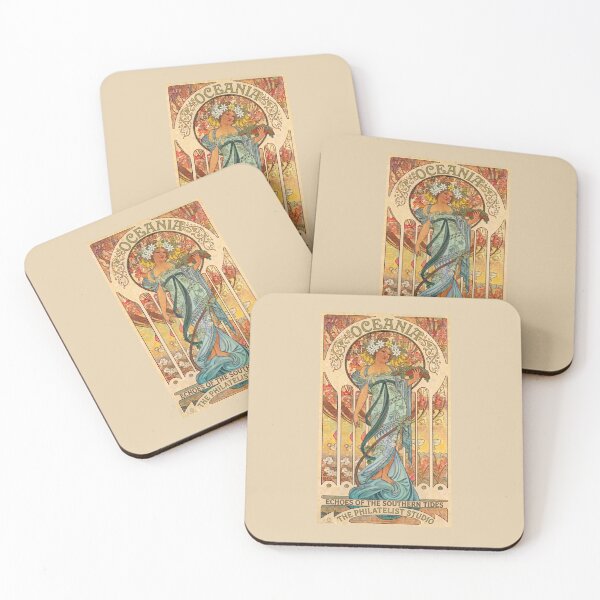 Item preview, Oceania Muse – Vintage Art Nouveau Fine Art designed and sold by The Philatelist Studio.