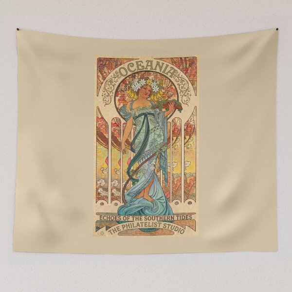 Item preview, Oceania Muse – Vintage Art Nouveau Fine Art designed and sold by The Philatelist Studio.