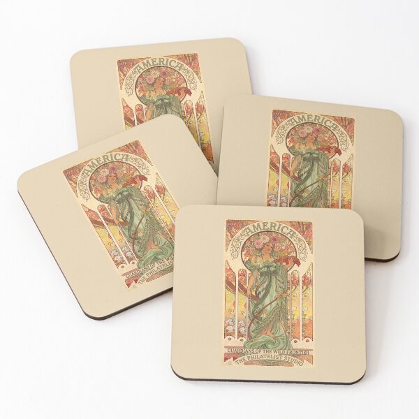 Item preview, America Muse – Vintage Art Nouveau Fine Art designed and sold by The Philatelist Studio.
