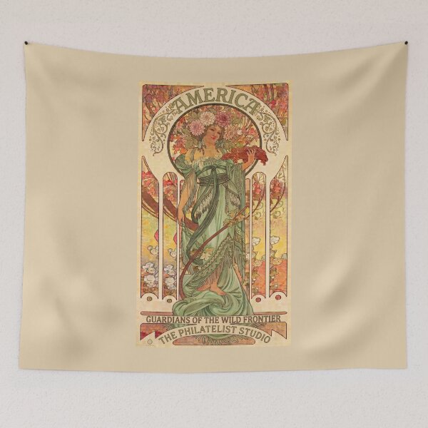 Item preview, America Muse – Vintage Art Nouveau Fine Art designed and sold by The Philatelist Studio.