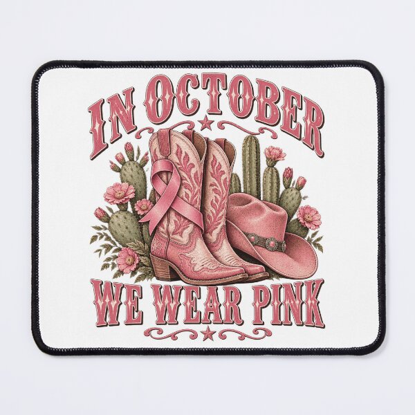 Item preview, In October We Wear Pink Western Breast Cancer Boots designed and sold by justinhmorton.