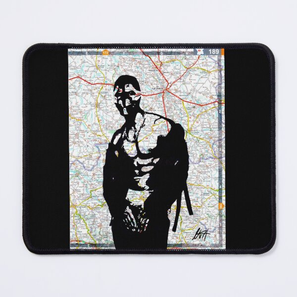 Item preview, Leather Jacket And Mask Black Guy Map Art By NLMKArtStudio designed and sold by NLMKArtStudio.