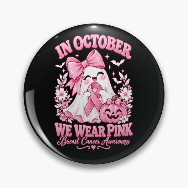 Item preview, In October We Wear Pink Ghost Breast Cancer Awareness designed and sold by justinhmorton.