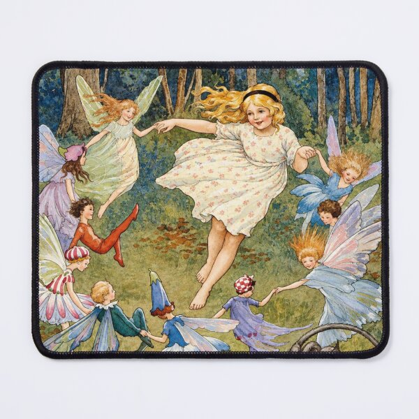 Item preview, Fairy Ring Wall Art, Vintage Woodland Fairies Dancing, Margaret Tarrant Storybook Illustration designed and sold by RickE.