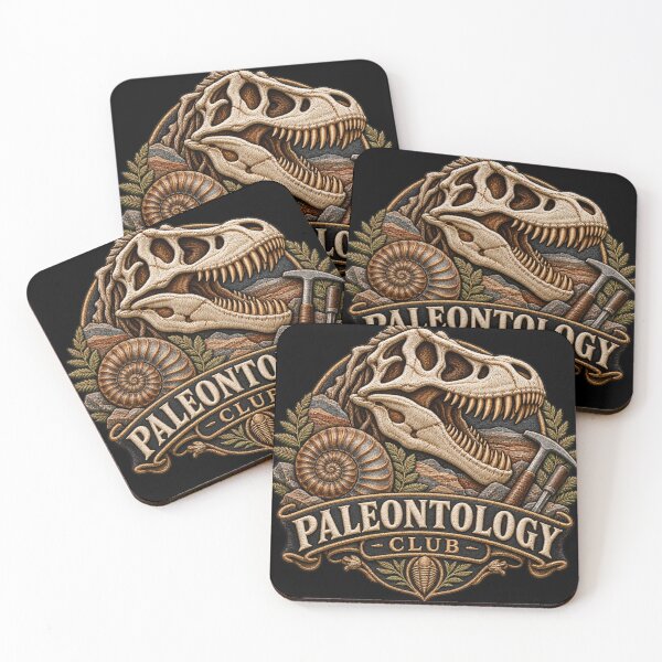 Item preview, Paleontology Club Dinosaur Embroidery – T-Rex, Triceratops & Fossil Skull Design designed and sold by Emoji Emblems.
