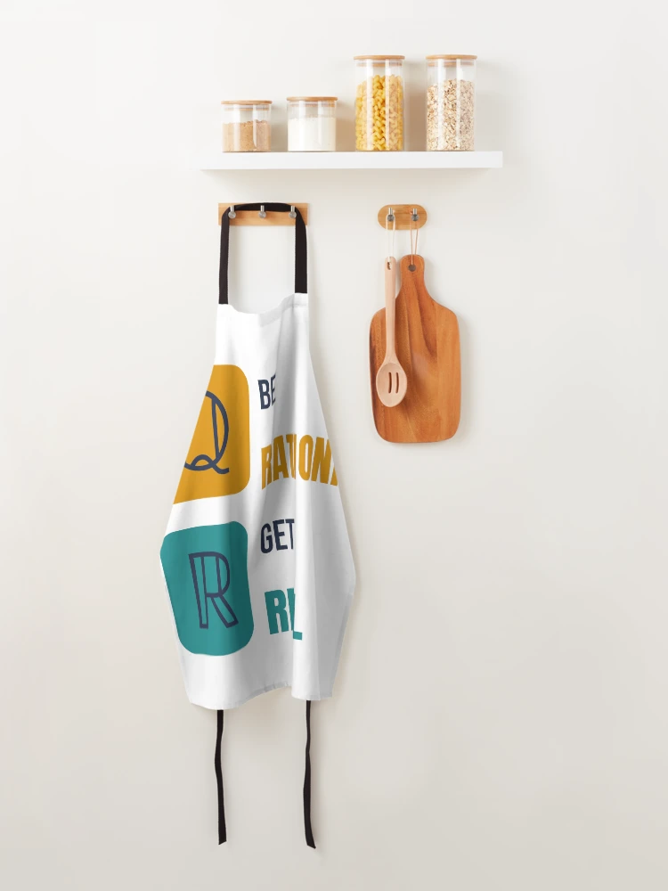 Thumbnail 4 of 6, Apron, Be Rational, Get Real - Funny Math Pun designed and sold by TheEmptySet.