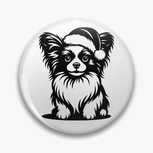 Item preview, Papillon in Santa Hat designed and sold by theartfulaspie.