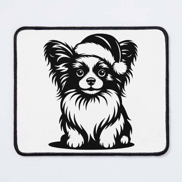 Item preview, Papillon in Santa Hat designed and sold by theartfulaspie.