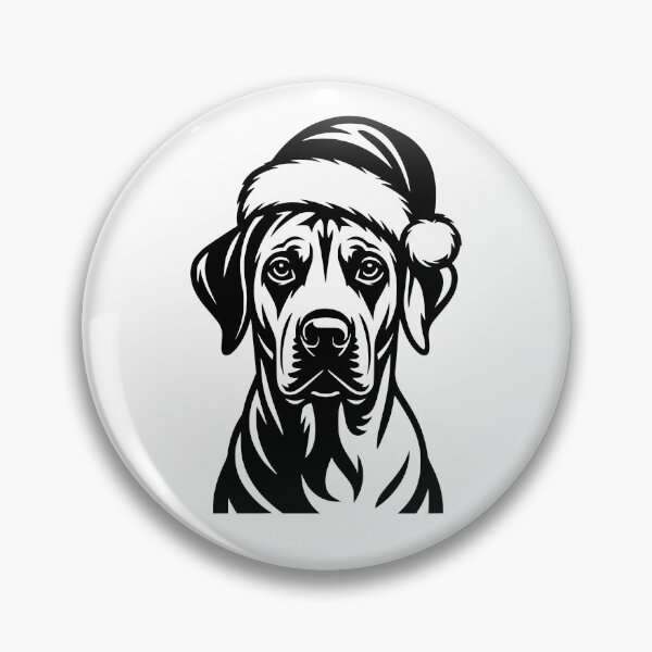 Item preview, Rhodesian Ridgeback in Santa Hat designed and sold by theartfulaspie.