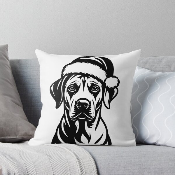 Item preview, Rhodesian Ridgeback in Santa Hat designed and sold by theartfulaspie.
