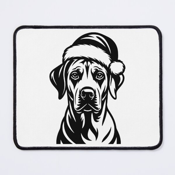 Item preview, Rhodesian Ridgeback in Santa Hat designed and sold by theartfulaspie.