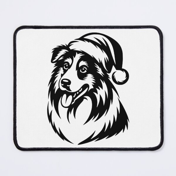 Item preview, Collie in Santa Hat designed and sold by theartfulaspie.