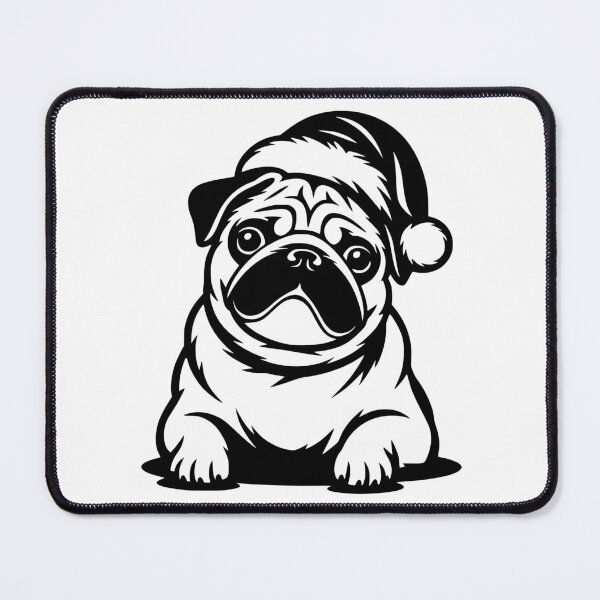 Item preview, Pug in Santa Hat designed and sold by theartfulaspie.