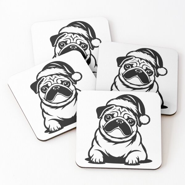 Item preview, Pug in Santa Hat designed and sold by theartfulaspie.
