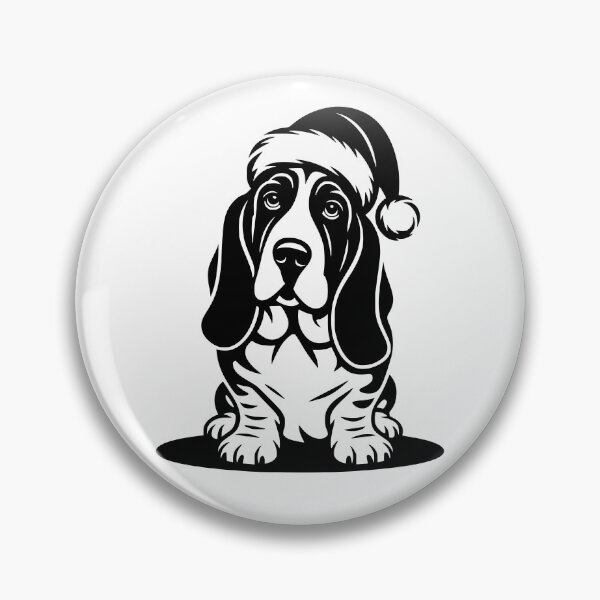 Item preview, Basset Hound in Santa Hat designed and sold by theartfulaspie.