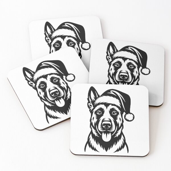 Item preview, Belgian Malinois in Santa Hat designed and sold by theartfulaspie.