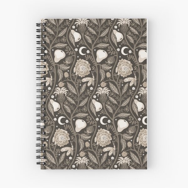 Item preview, Monochrome Midnight Fruit Garden - Cool Brown designed and sold by kobyakov.