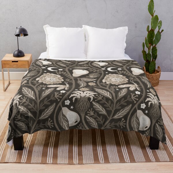 Item preview, Monochrome Midnight Fruit Garden - Cool Brown designed and sold by kobyakov.