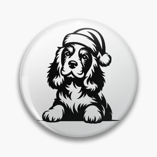 Item preview, Cocker Spaniel in Santa Hat designed and sold by theartfulaspie.