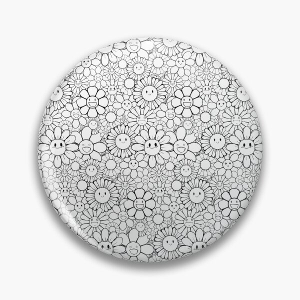 Item preview, Cute Smiley Daisy Pattern Hand Drawn Black & White Floral designed and sold by SusanaDesigns.