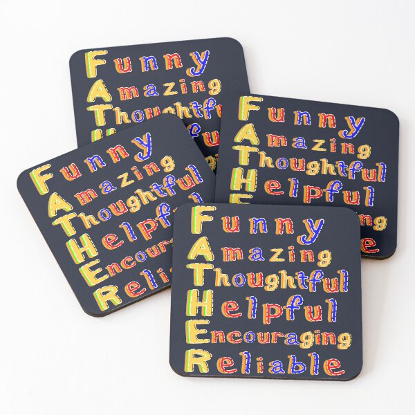 Item preview, FATHER Acrostic Funny Dad Gift Colorful Typography designed and sold by SkymarArt.