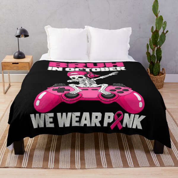 Item preview, Bruh In October We Wear Pink Skeleton Boy Kids Breast Cancer designed and sold by T9AXER.